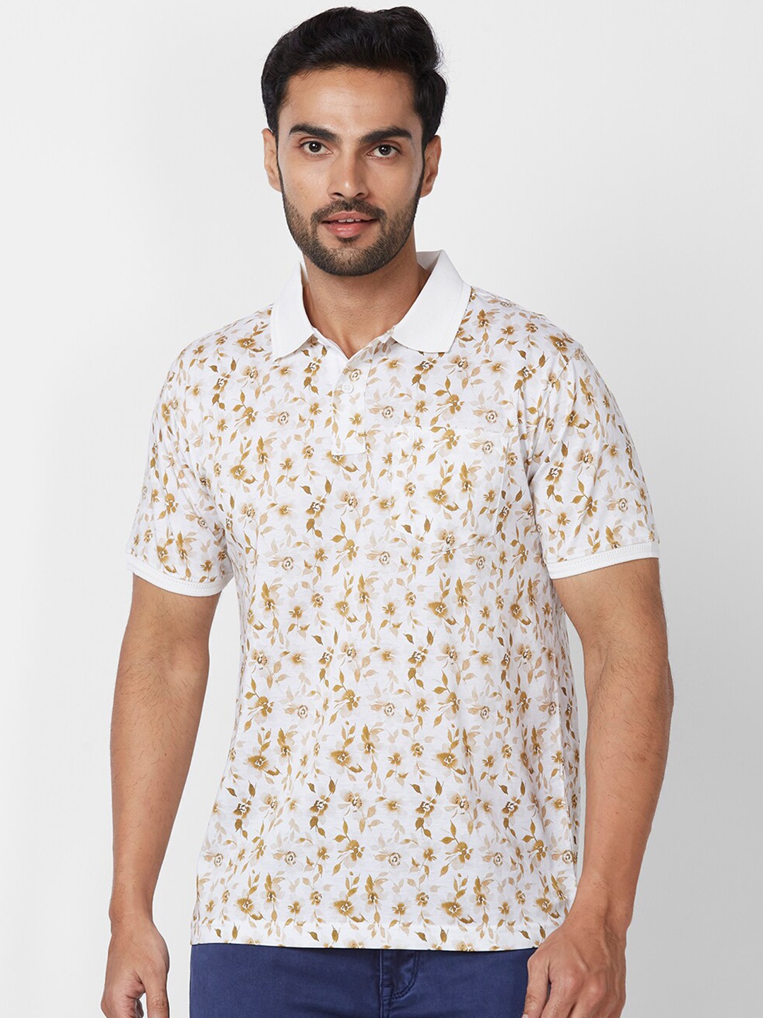 Raymond Polo Collar Short Sleeves Floral Printed Regular Fit Cotton Casual T-Shirt, Brown
Raymond Polo Collar Short Sleeves Floral Printed Regular Fit Cotton Casual T-Shirt, Brown