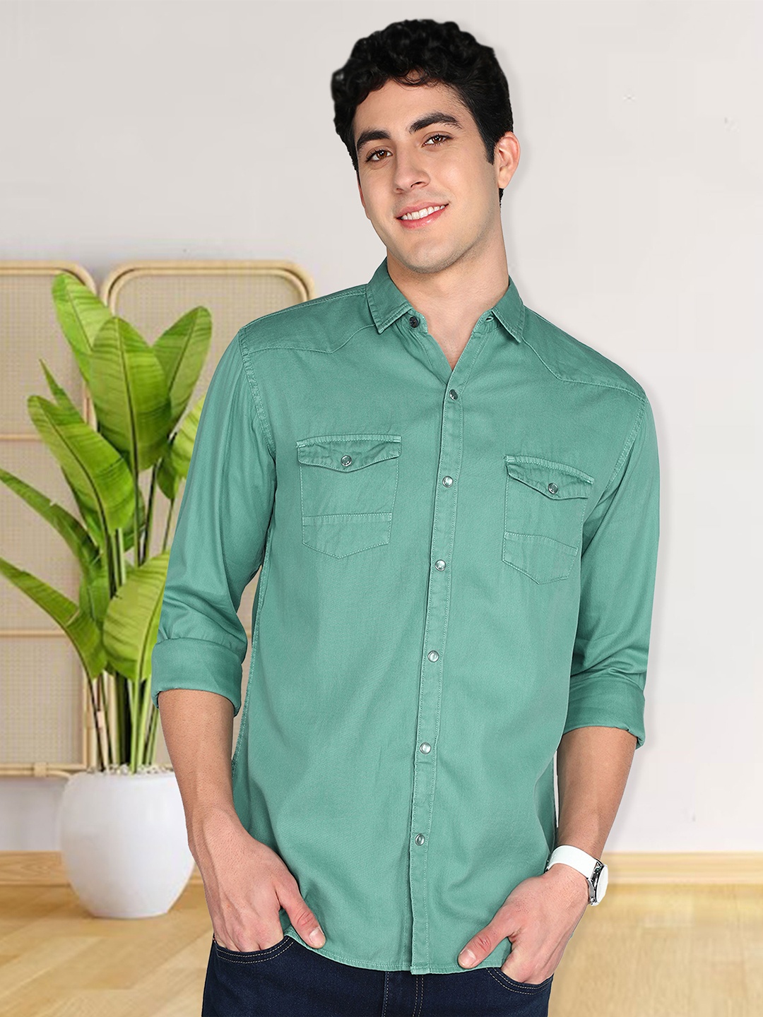 Kuons Avenue Smart Cotton Slim Fit Spread Collar Curved Casual Shirt, Green
Kuons Avenue Smart Cotton Slim Fit Spread Collar Curved Casual Shirt, Green