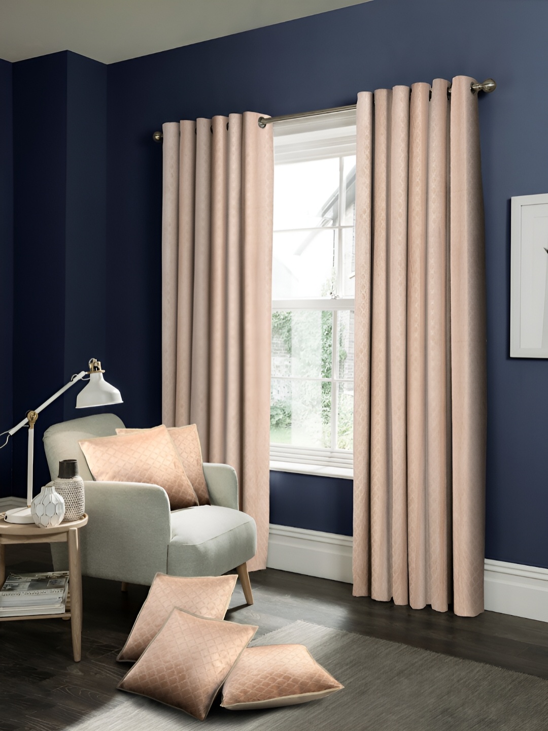 Cortina Beige 7 Pieces Self Design Velvet Black Out Long Door Curtains & Cushion Covers
Cortina Beige 7 Pieces Self Design Velvet Black Out Long Door Curtains & Cushion Covers