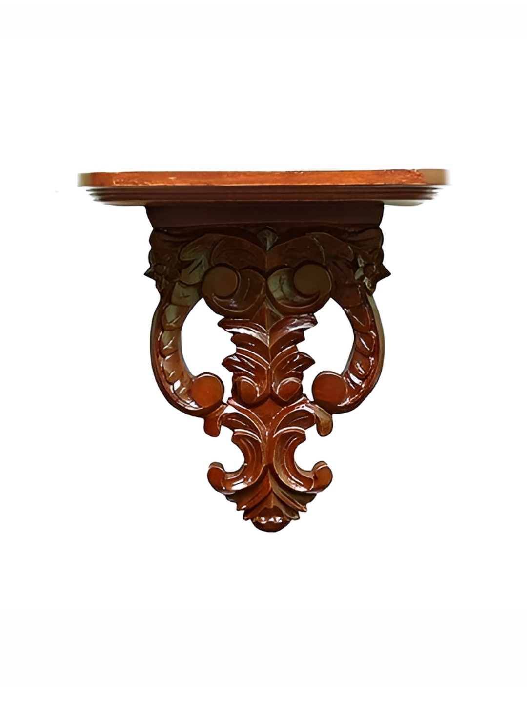 woodenclave Brown Wooden Wall Shelf