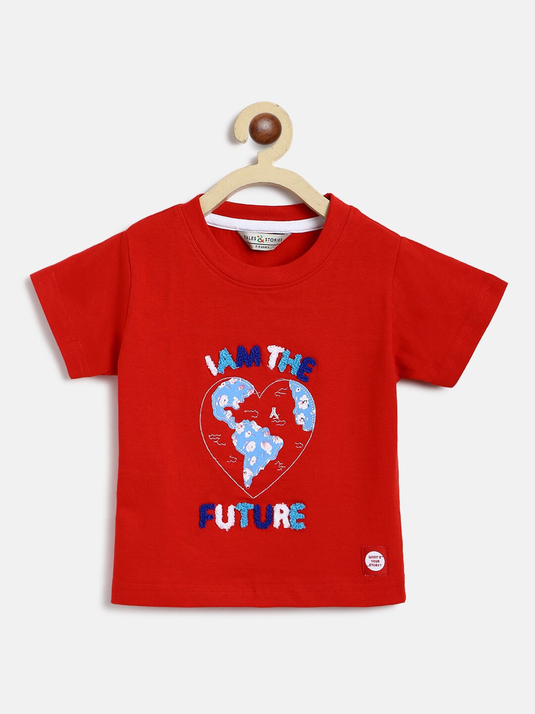 TALES & STORIES Girls Round Neck Short Sleeves Graphic Embroidered Cotton T-shirt, Red
TALES & STORIES Girls Round Neck Short Sleeves Graphic Embroidered Cotton T-shirt, Red