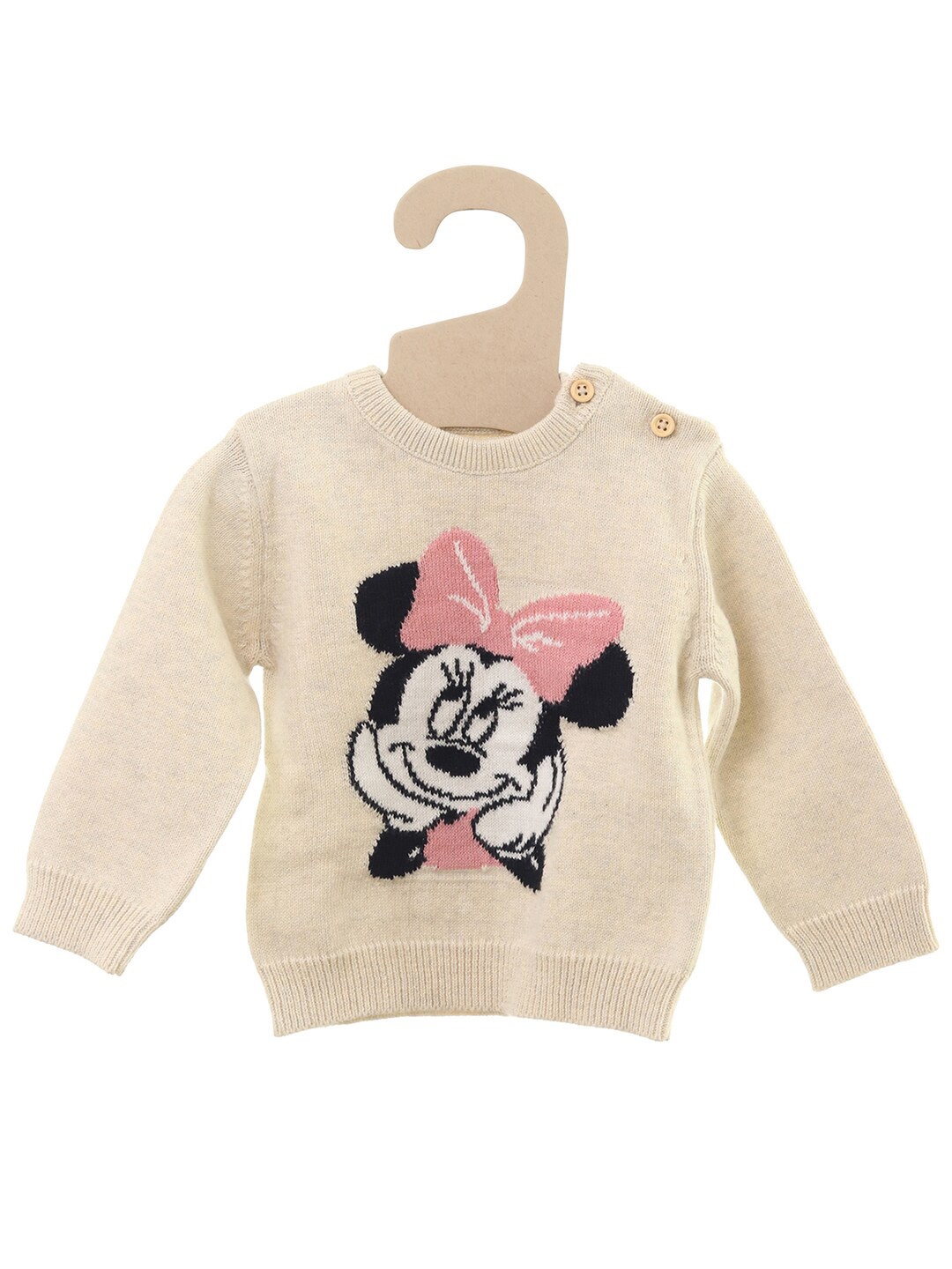 Pluchi Kids Long Sleeves Round Neck Cotton Printed Pullover Sweaters, White