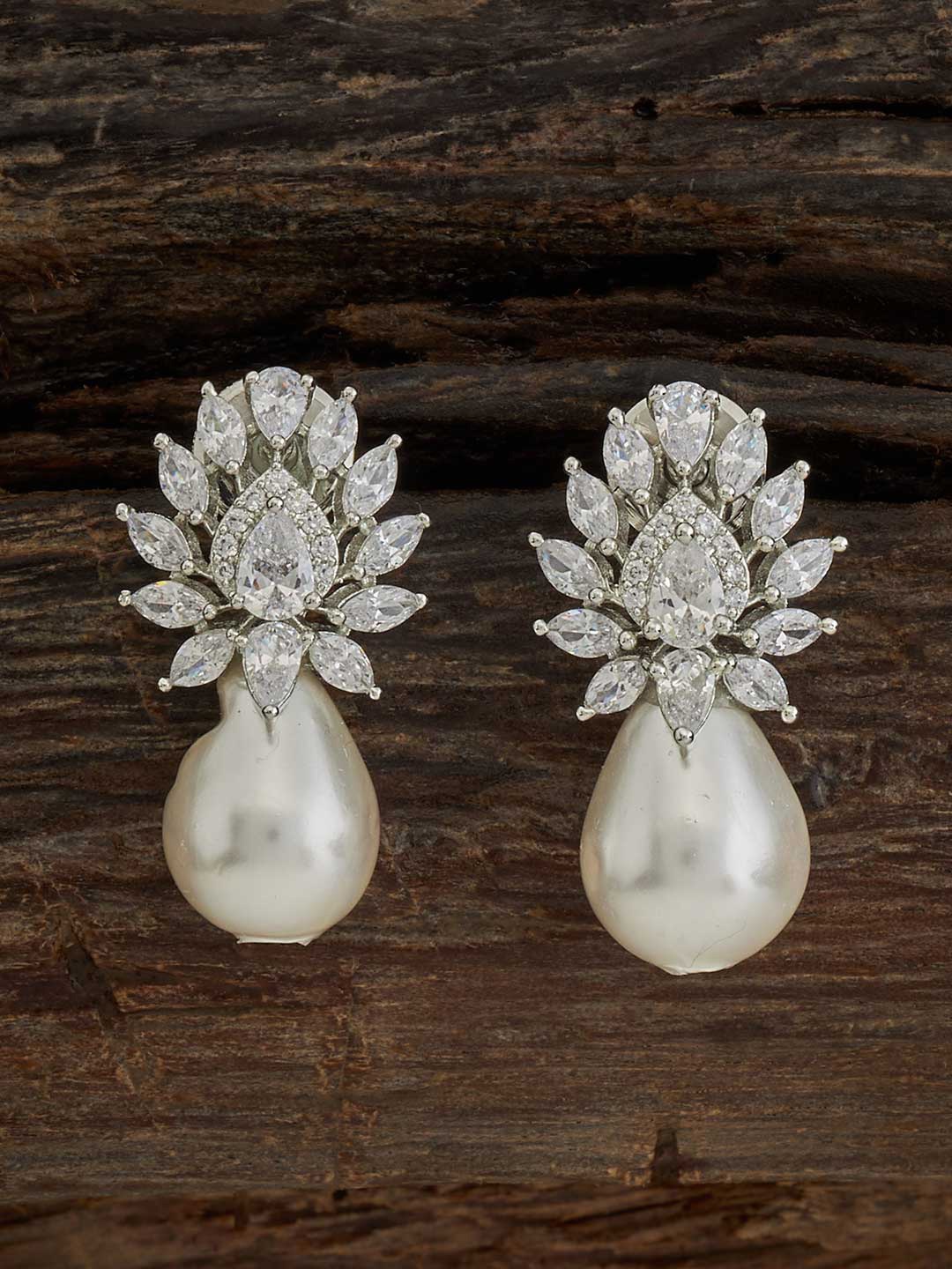 Kushal's Fashion Jewellery Rhodium-Plated Cubic Zirconia Teardrop Shaped Drop Earrings, White
Kushal's Fashion Jewellery Rhodium-Plated Cubic Zirconia Teardrop Shaped Drop Earrings, White