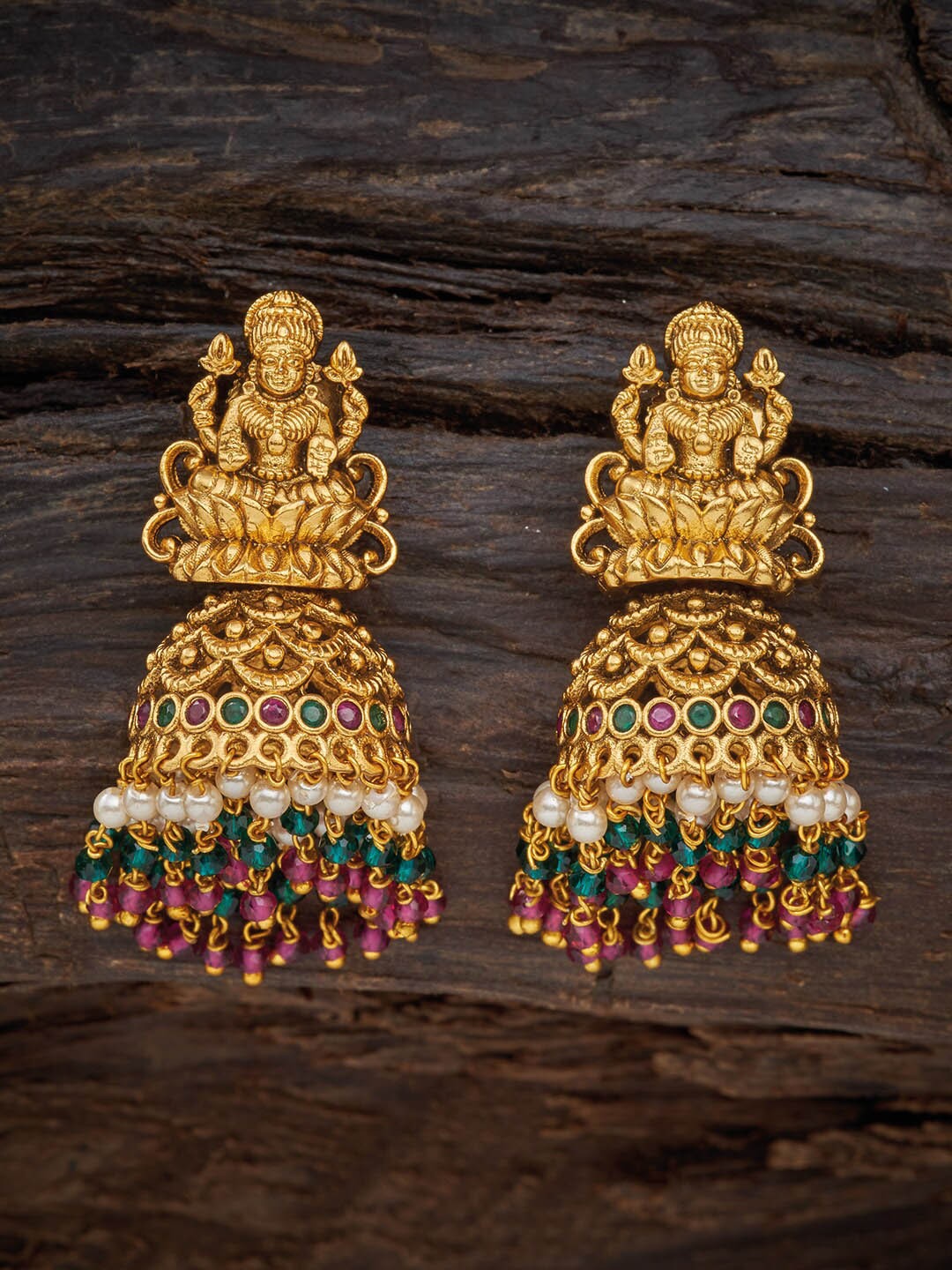 Kushal's Fashion Jewellery Gold-Plated Stones Studded & Beads Beaded Dome Shaped Jhumkas
Kushal's Fashion Jewellery Gold-Plated Stones Studded & Beads Beaded Dome Shaped Jhumkas