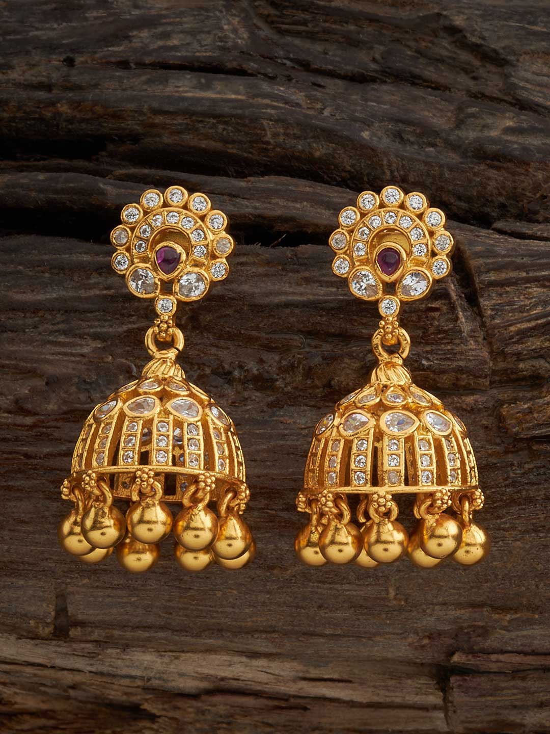 Kushal's Fashion Jewellery Gold-Plated Stone Studded Dome Shaped 92.5 Pure Silver Jhumkas
Kushal's Fashion Jewellery Gold-Plated Stone Studded Dome Shaped 92.5 Pure Silver Jhumkas