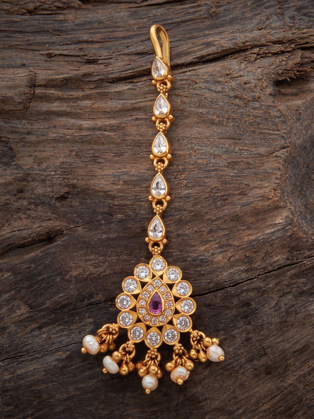 Kushal's Fashion Jewellery Gold-Plated 92.5 Pure Silver Stones Studded Beaded Maang Tikka
Kushal's Fashion Jewellery Gold-Plated 92.5 Pure Silver Stones Studded Beaded Maang Tikka