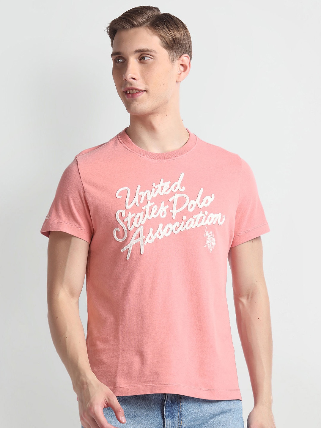 U.S. Polo Assn. Denim Co. Typography Printed Short Sleeves Round Neck Cotton T-shirt, Pink
U.S. Polo Assn. Denim Co. Typography Printed Short Sleeves Round Neck Cotton T-shirt, Pink