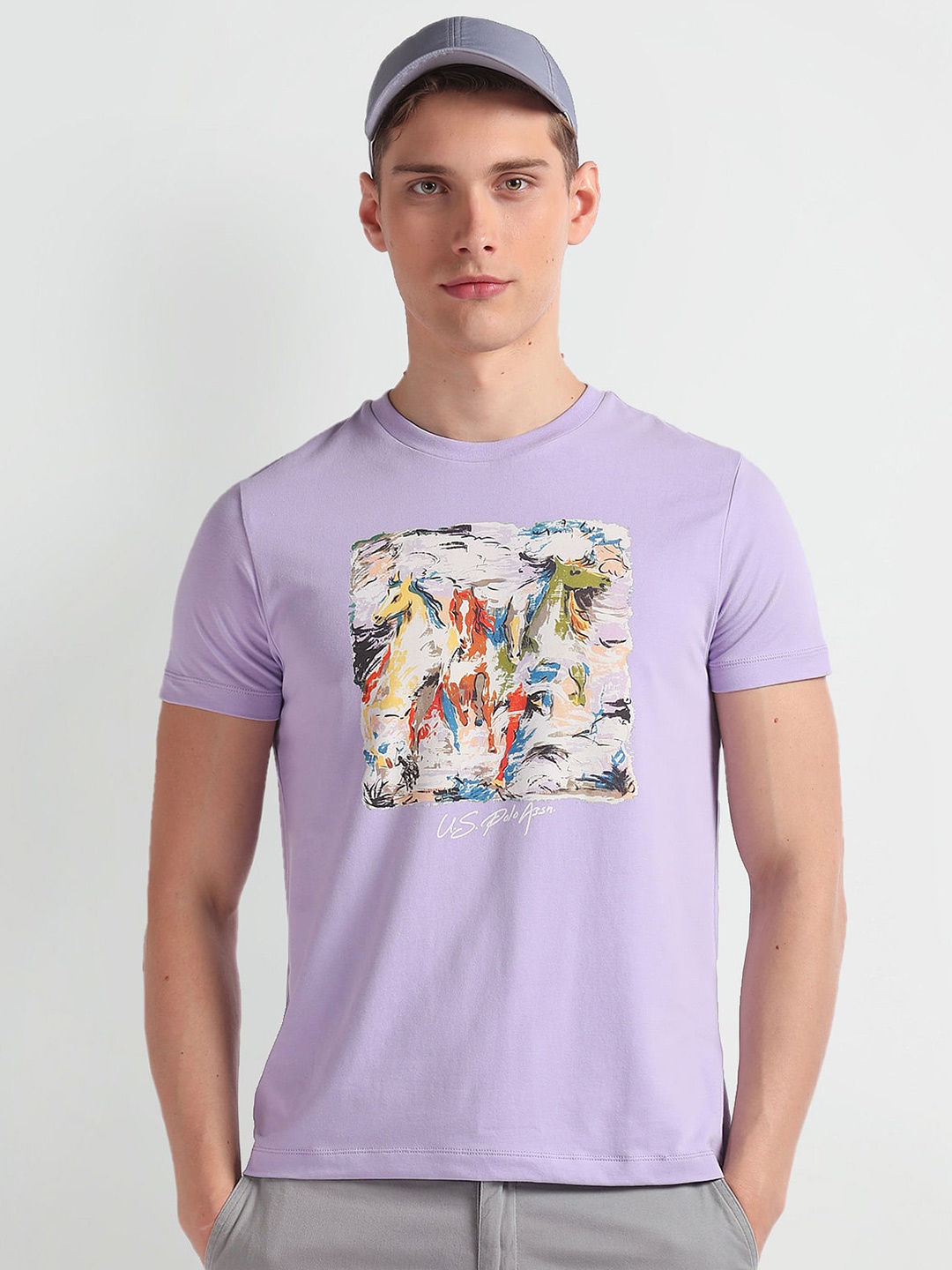 U.S. Polo Assn. Denim Co. Printed Short Sleeves Round Neck Cotton Slim Fit T-shirt, Purple
U.S. Polo Assn. Denim Co. Printed Short Sleeves Round Neck Cotton Slim Fit T-shirt, Purple