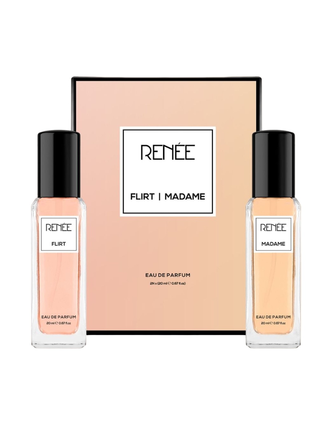 Renee Women Set of 2 Long Lasting Eau De Parfum - Flirt & Madame - 20ml Each, Peach
Renee Women Set of 2 Long Lasting Eau De Parfum - Flirt & Madame - 20ml Each, Peach