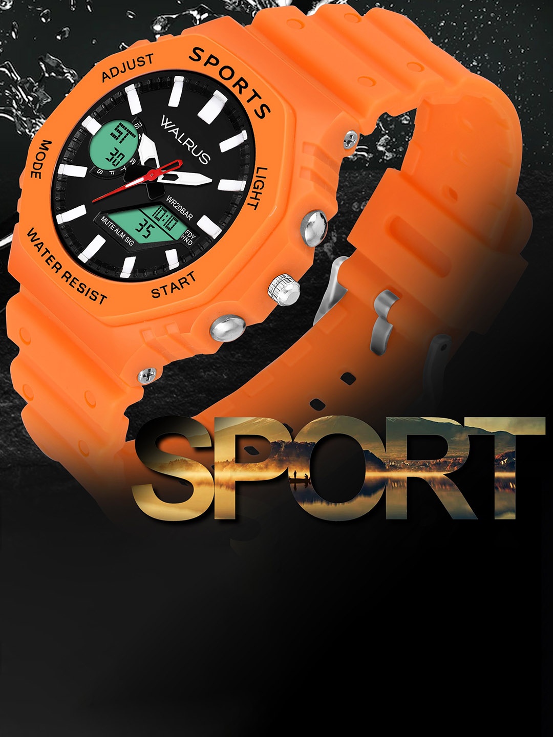 Walrus Sports Unisex LED Display Analogue and Digital Watch WWTM-SPORTS-021111, Black
Walrus Sports Unisex LED Display Analogue and Digital Watch WWTM-SPORTS-021111, Black