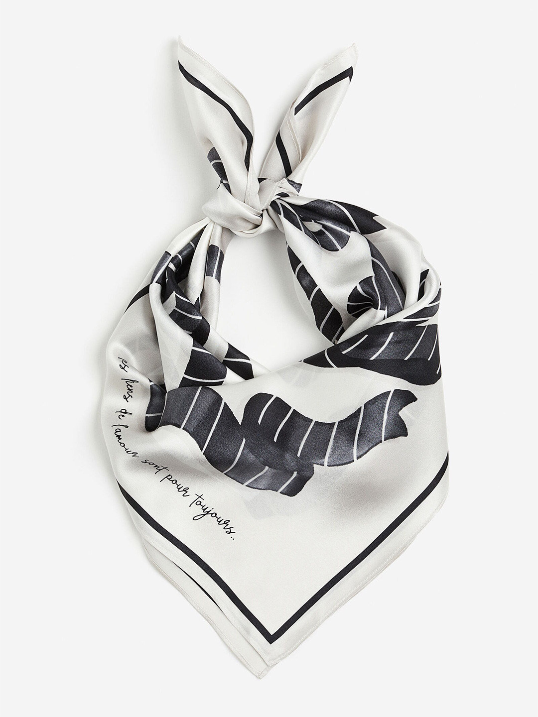 H&M Women Printed Silk Scarf, White 
H&M Women Printed Silk Scarf, White