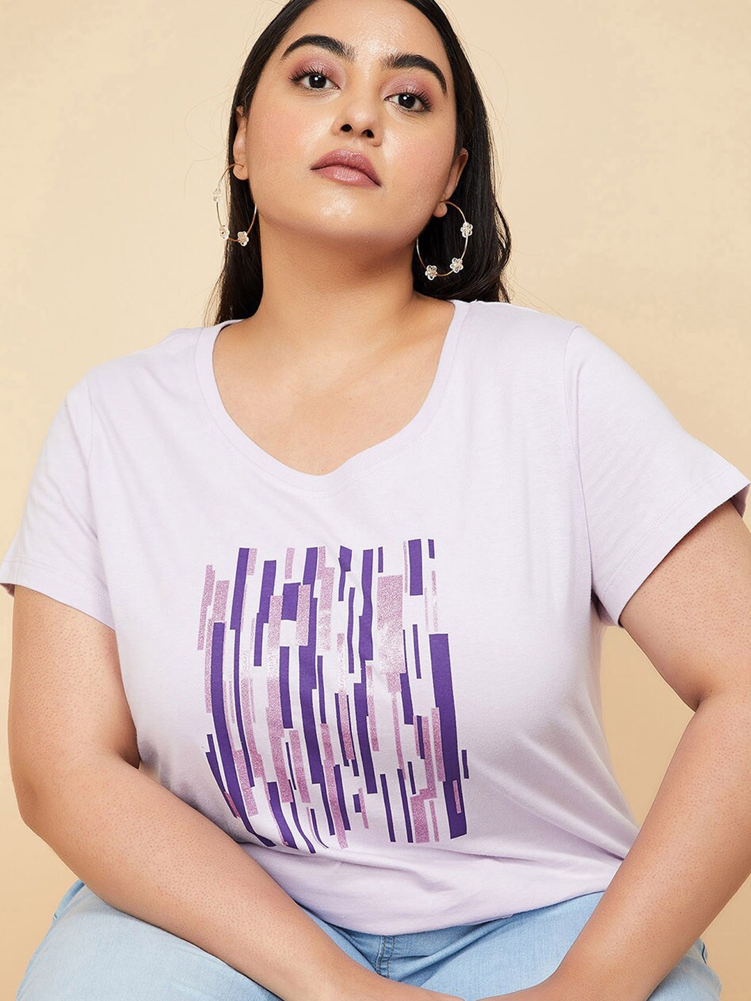 max Plus Size Abstract Printed Round Neck Short Sleeves Cotton Casual T-shirt, Purple
max Plus Size Abstract Printed Round Neck Short Sleeves Cotton Casual T-shirt, Purple