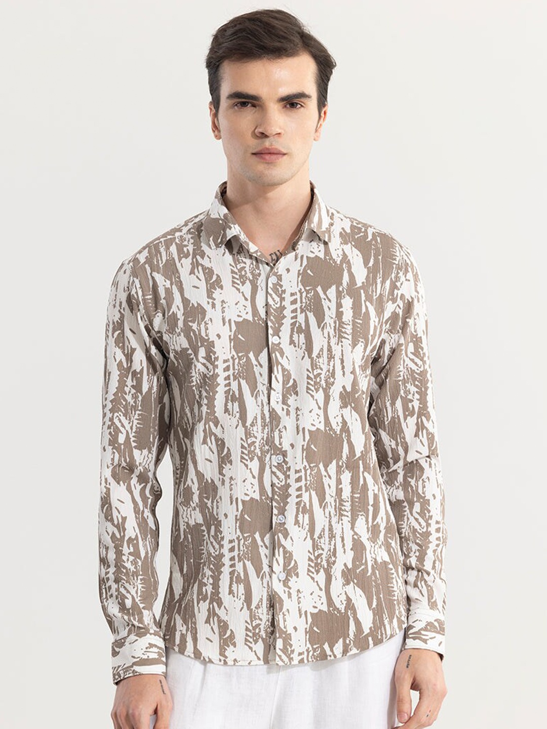 Snitch Classic Slim Fit Printed Spread Collar Long Sleeves Cotton Casual Shirt, Brown
Snitch Classic Slim Fit Printed Spread Collar Long Sleeves Cotton Casual Shirt, Brown