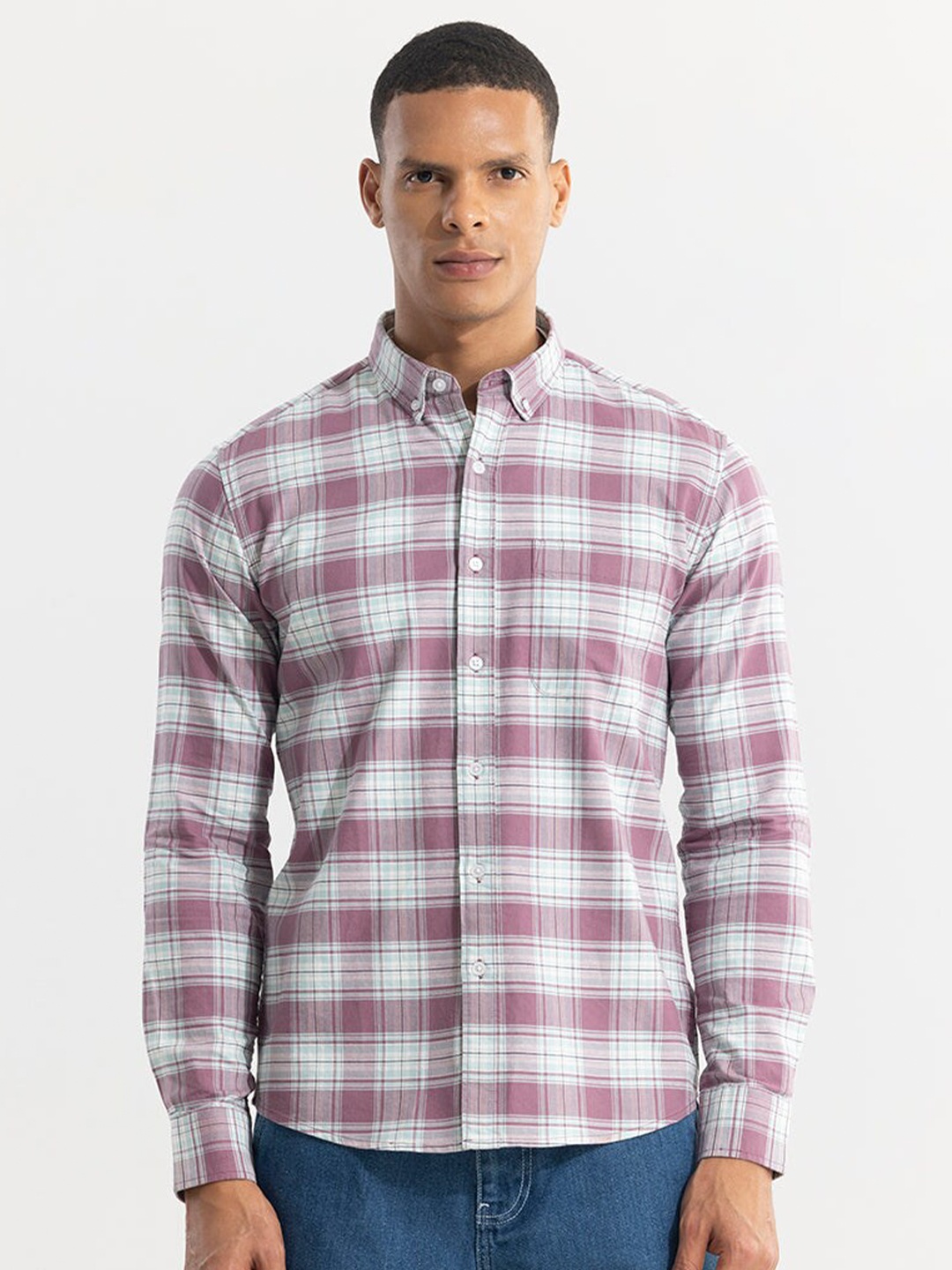 Snitch Classic Slim Fit Tartan Checked Spread Collar Long Sleeves Cotton Casual Shirt, Mauve
Snitch Classic Slim Fit Tartan Checked Spread Collar Long Sleeves Cotton Casual Shirt, Mauve
