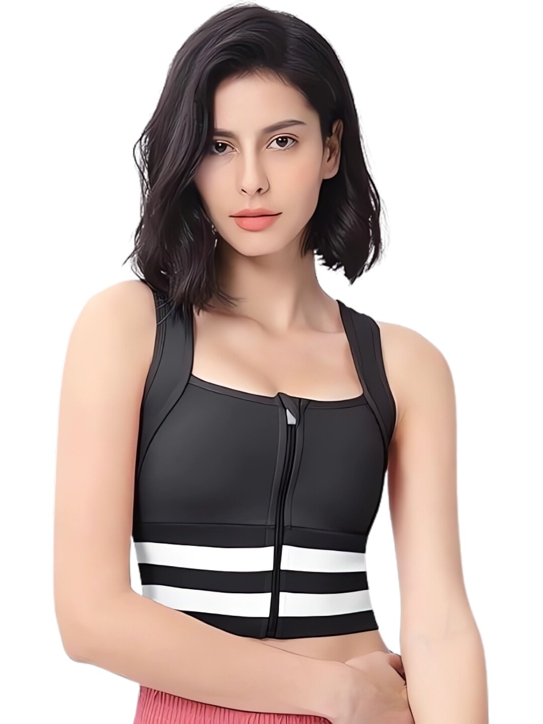 FABLUK Striped Full Coverage High Support Rapid-Dry Side Shaper Workout Bra, Black
FABLUK Striped Full Coverage High Support Rapid-Dry Side Shaper Workout Bra, Black