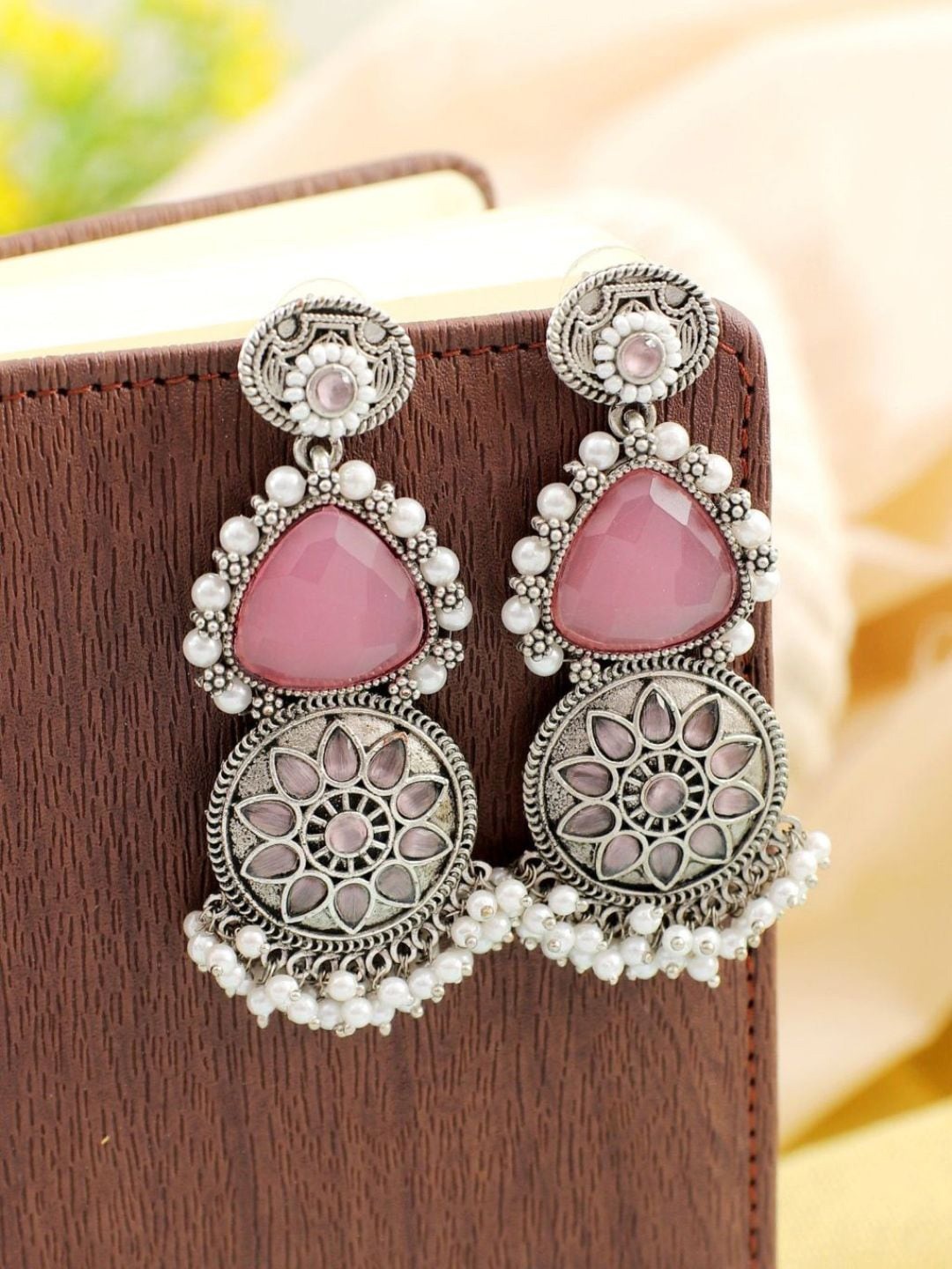 Crunchy Fashion Silver-Plated Stone-Studded & Beaded Teardrop Shaped Drop Earrings
Crunchy Fashion Silver-Plated Stone-Studded & Beaded Teardrop Shaped Drop Earrings