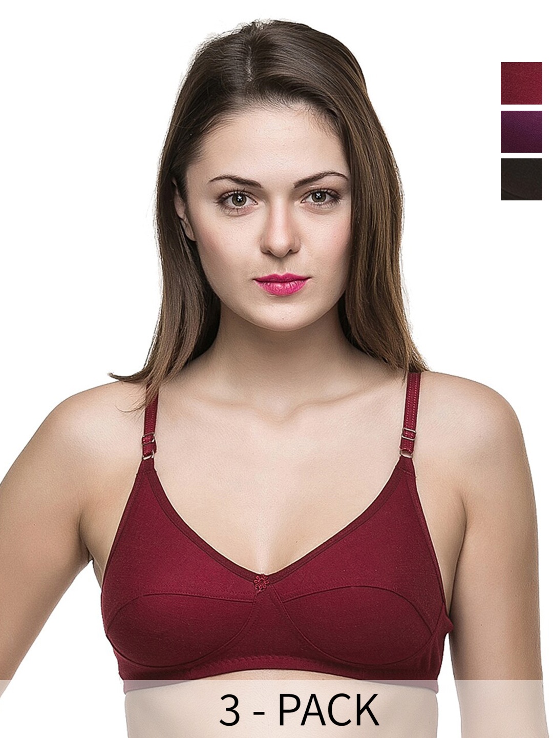 Docare Pack Of 3 Full Coverage Lightly Padded Cotton Everyday Bra With All Day Comfort, Purple
Docare Pack Of 3 Full Coverage Lightly Padded Cotton Everyday Bra With All Day Comfort, Purple