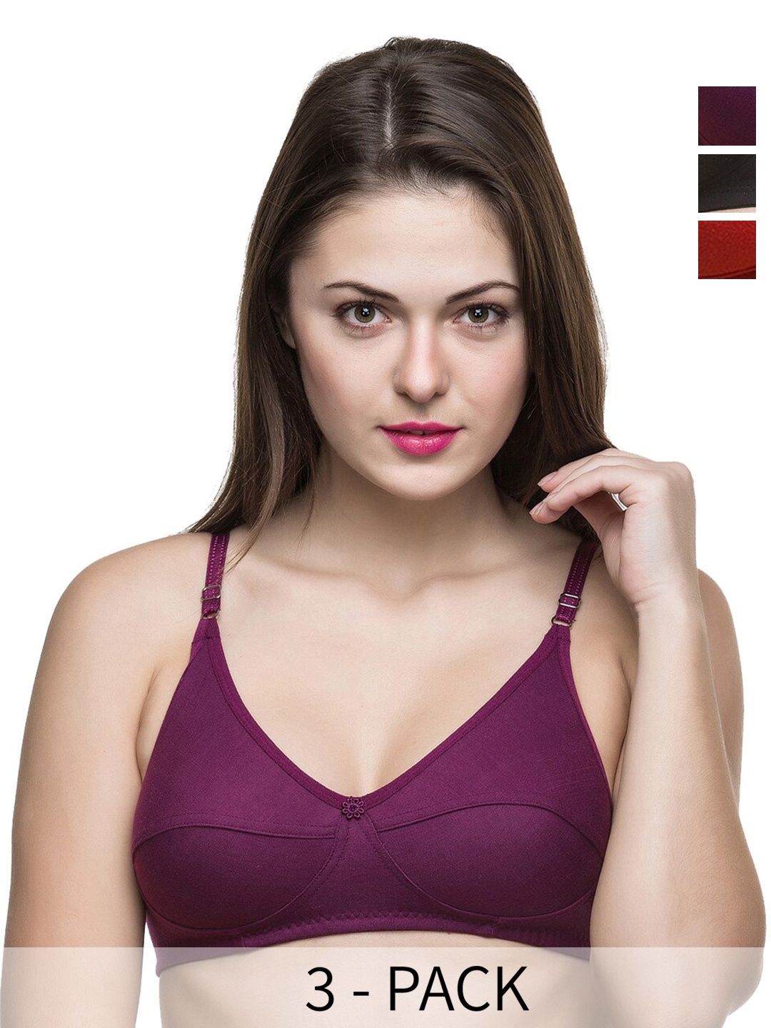 Docare Pack Of 3 Full Coverage Lightly Padded Cotton Everyday Bra With All Day Comfort, Purple
Docare Pack Of 3 Full Coverage Lightly Padded Cotton Everyday Bra With All Day Comfort, Purple