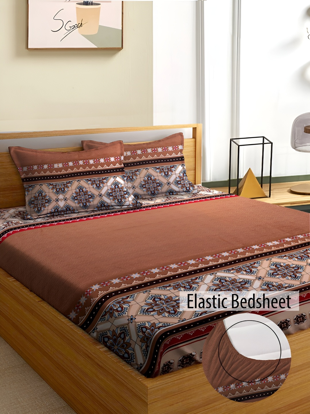 Aura Blue & Brown Floral Microfiber Fitted 180 TC Queen Bedsheet with 2 Pillow Covers
Aura Blue & Brown Floral Microfiber Fitted 180 TC Queen Bedsheet with 2 Pillow Covers
