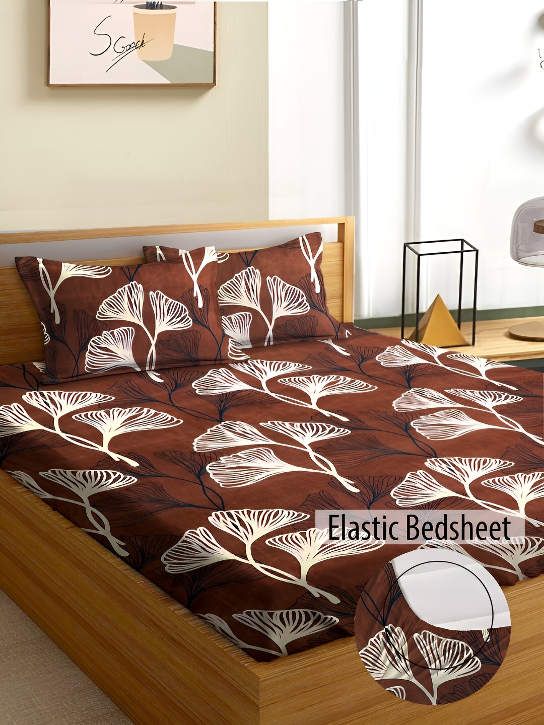 Aura Brown & White Floral Microfiber Fitted 180 TC Queen Bedsheet with 2 Pillow Covers
Aura Brown & White Floral Microfiber Fitted 180 TC Queen Bedsheet with 2 Pillow Covers