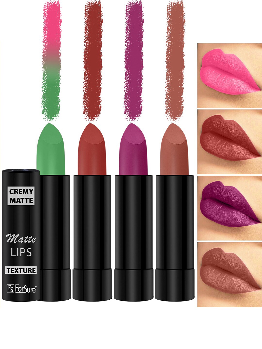 ForSure Cremy Matte 4Pcs Color Changing Lipstick - 3.5g Each-Natural Pink-Red-Magenta-Nude, Multi
ForSure Cremy Matte 4Pcs Color Changing Lipstick - 3.5g Each-Natural Pink-Red-Magenta-Nude, Multi