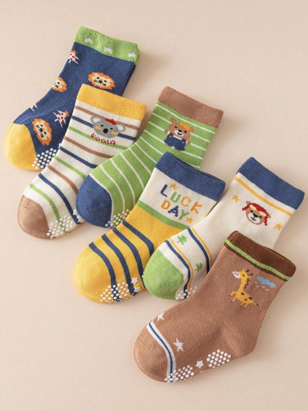 BAESD Kids Pack Of 6 Patterned Anti-Skid Ankle-Length Socks, Blue
BAESD Kids Pack Of 6 Patterned Anti-Skid Ankle-Length Socks, Blue