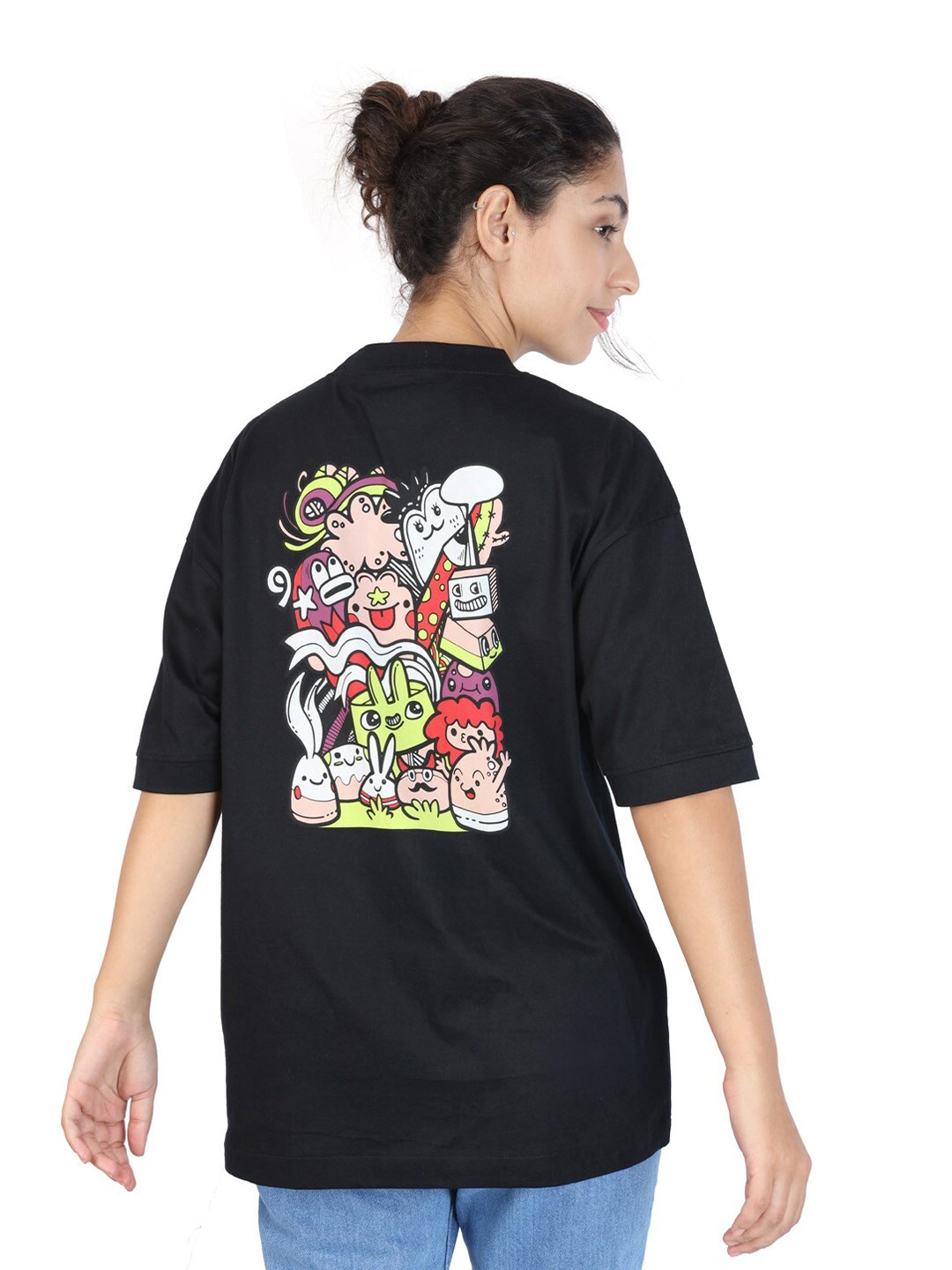 ZU Graphic Printed Drop-Shoulder Sleeves Cotton Longline Oversized T-shirt, Black
ZU Graphic Printed Drop-Shoulder Sleeves Cotton Longline Oversized T-shirt, Black