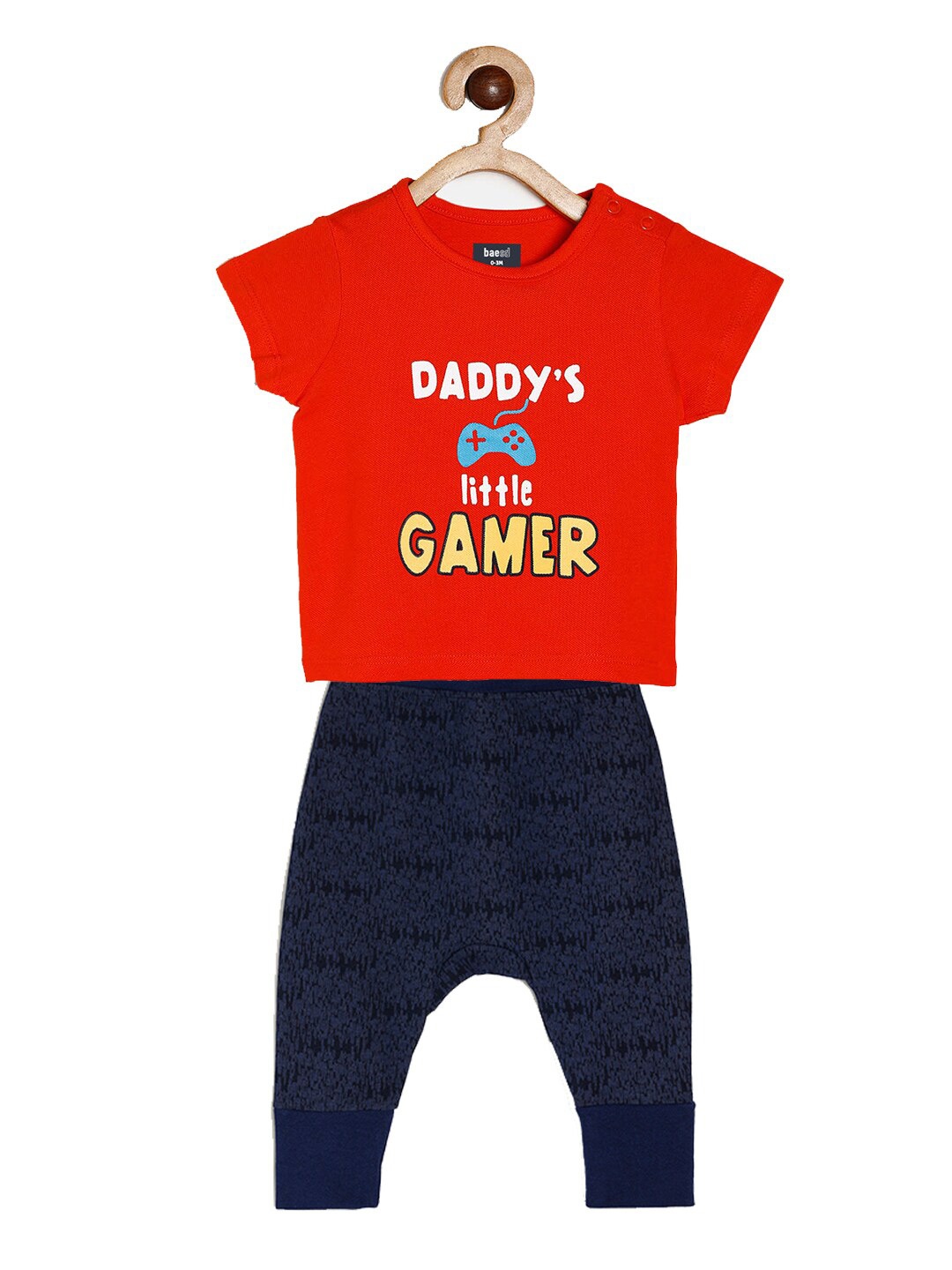 BAESD Infants Printed T-shirt With Trouser, Red