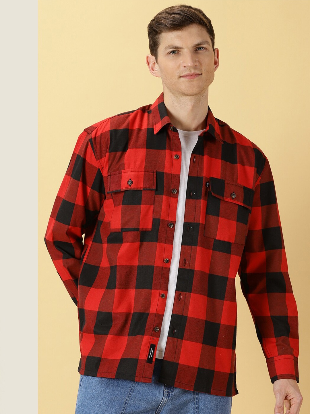 Thomas Scott Classic Spread Collar Long Sleeves Checked Oversized Casual Shirt, Red
Thomas Scott Classic Spread Collar Long Sleeves Checked Oversized Casual Shirt, Red