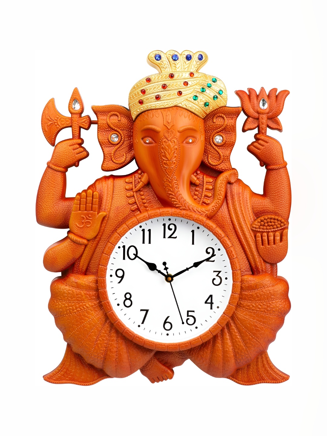 Attractionz Orange Ganesha Idol Round Shaped Textured Traditional Analogue Wall Clock
Attractionz Orange Ganesha Idol Round Shaped Textured Traditional Analogue Wall Clock