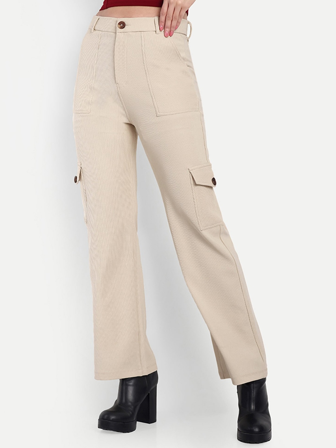 Next One Women Smart Straight Fit High-Rise Easy Wash Corduroy Cargo Trousers, Beige
Next One Women Smart Straight Fit High-Rise Easy Wash Corduroy Cargo Trousers, Beige