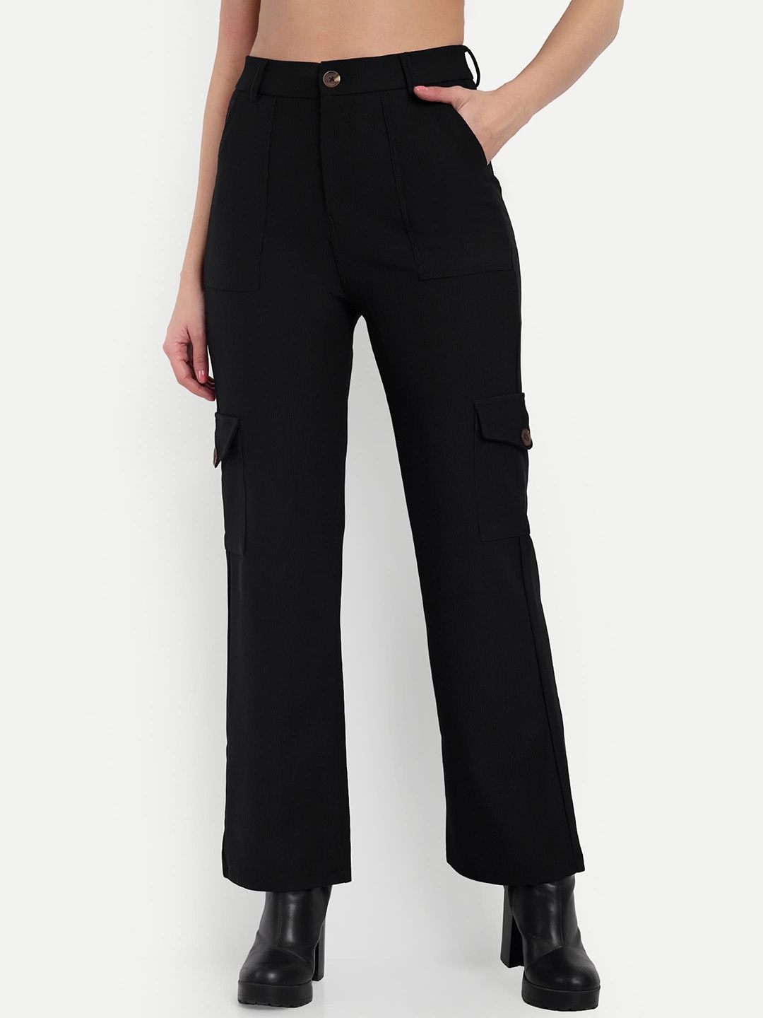 Next One Women Smart Straight Fit High-Rise Easy Wash Corduroy Cargos Trousers, Black
Next One Women Smart Straight Fit High-Rise Easy Wash Corduroy Cargos Trousers, Black