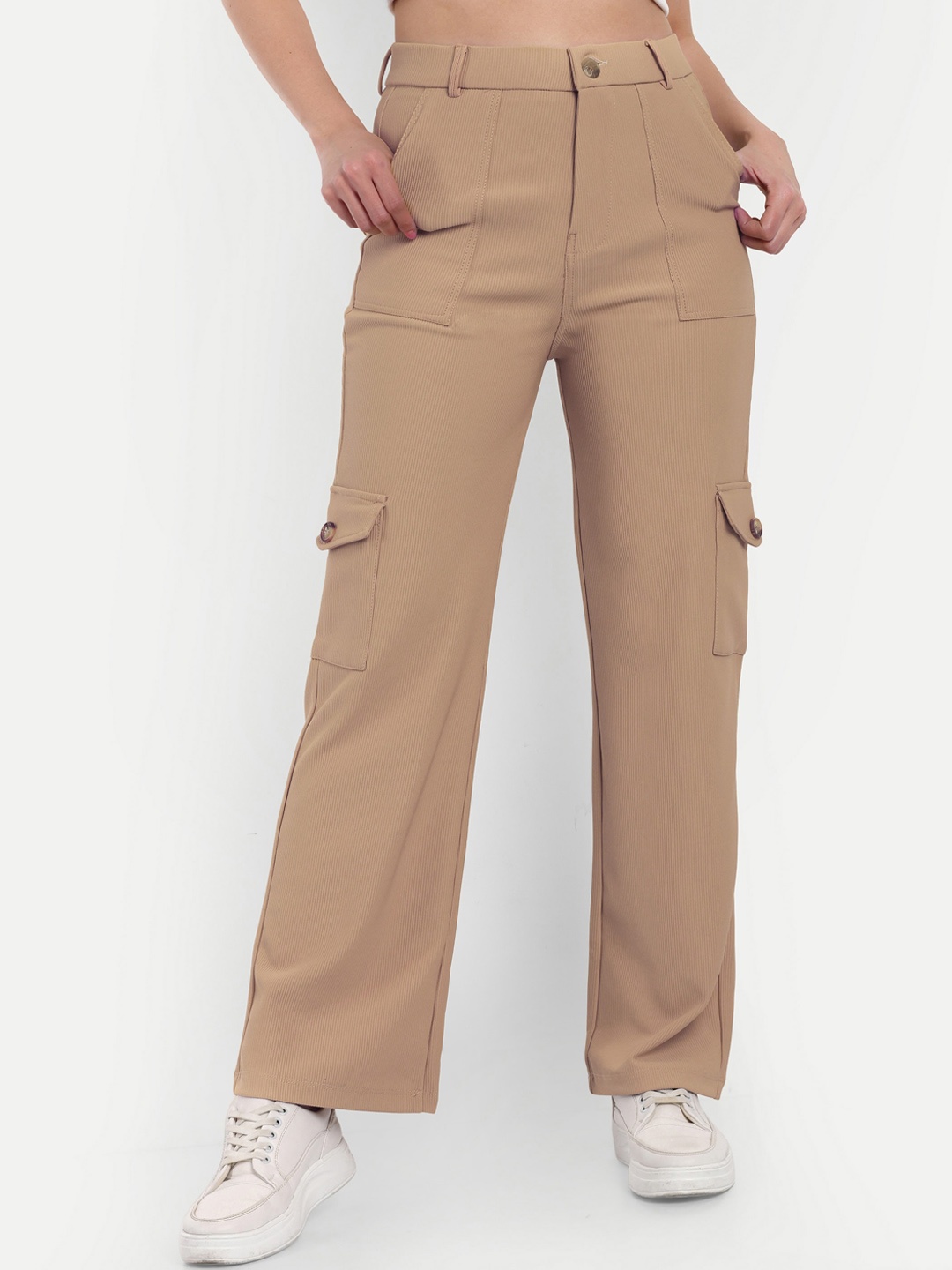 Next One Women Smart Straight Fit High-Rise Easy Wash Corduroy Cargos Trousers, Beige
Next One Women Smart Straight Fit High-Rise Easy Wash Corduroy Cargos Trousers, Beige