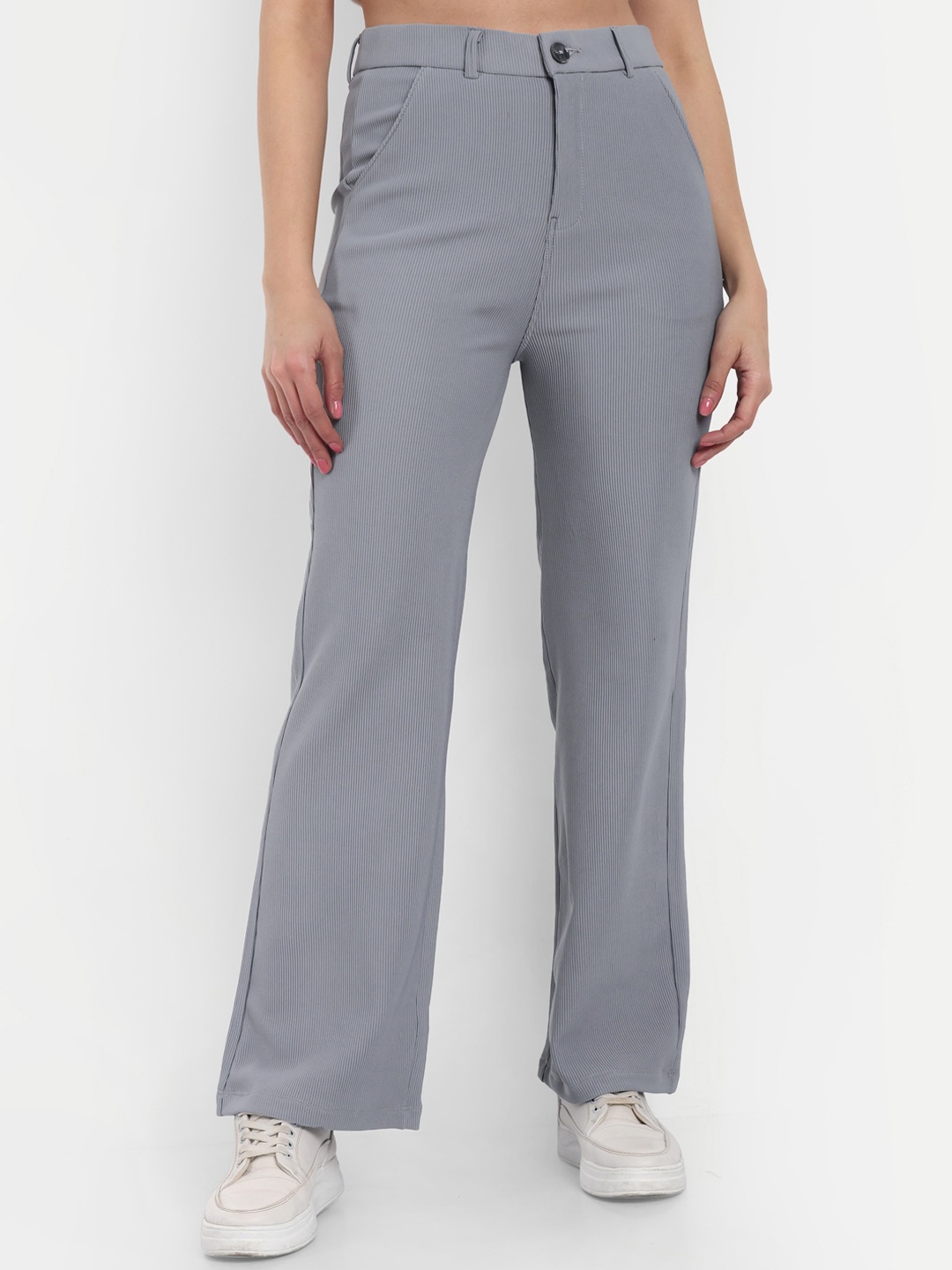 BROADSTAR Women Straight Fit High-Rise Stretchable Easy Wash Corduroy Parallel Trousers, Grey
BROADSTAR Women Straight Fit High-Rise Stretchable Easy Wash Corduroy Parallel Trousers, Grey