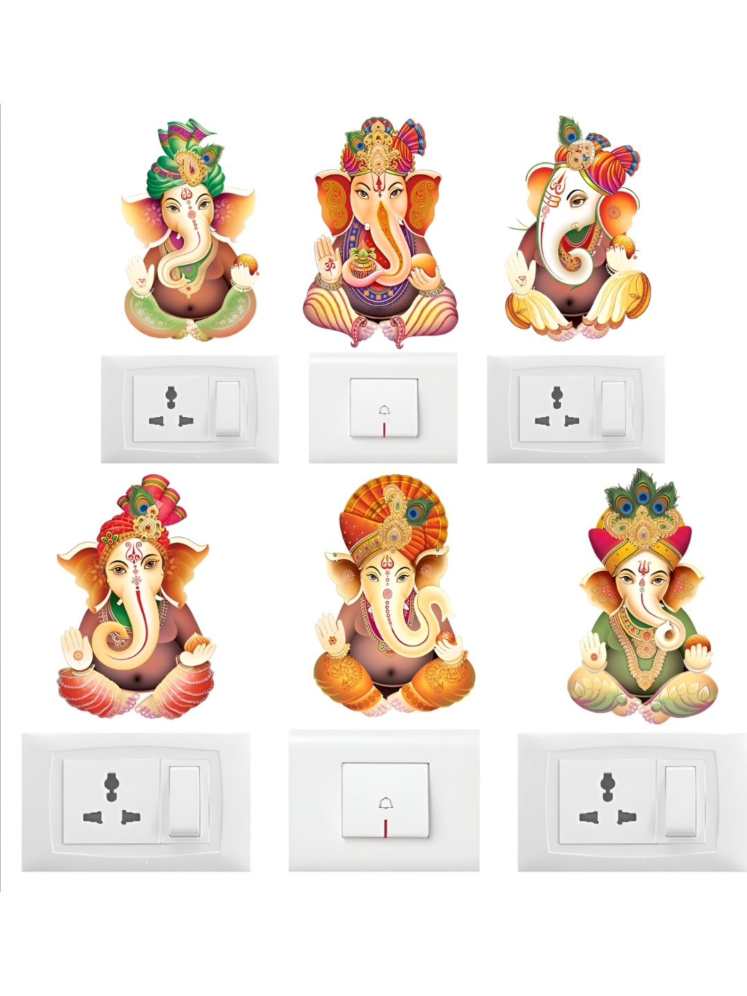 Aquire Orange & Beige 6Pcs Lord Ganesh Self Adhesive Waterproof HD Switch Board Sticker
Aquire Orange & Beige 6Pcs Lord Ganesh Self Adhesive Waterproof HD Switch Board Sticker