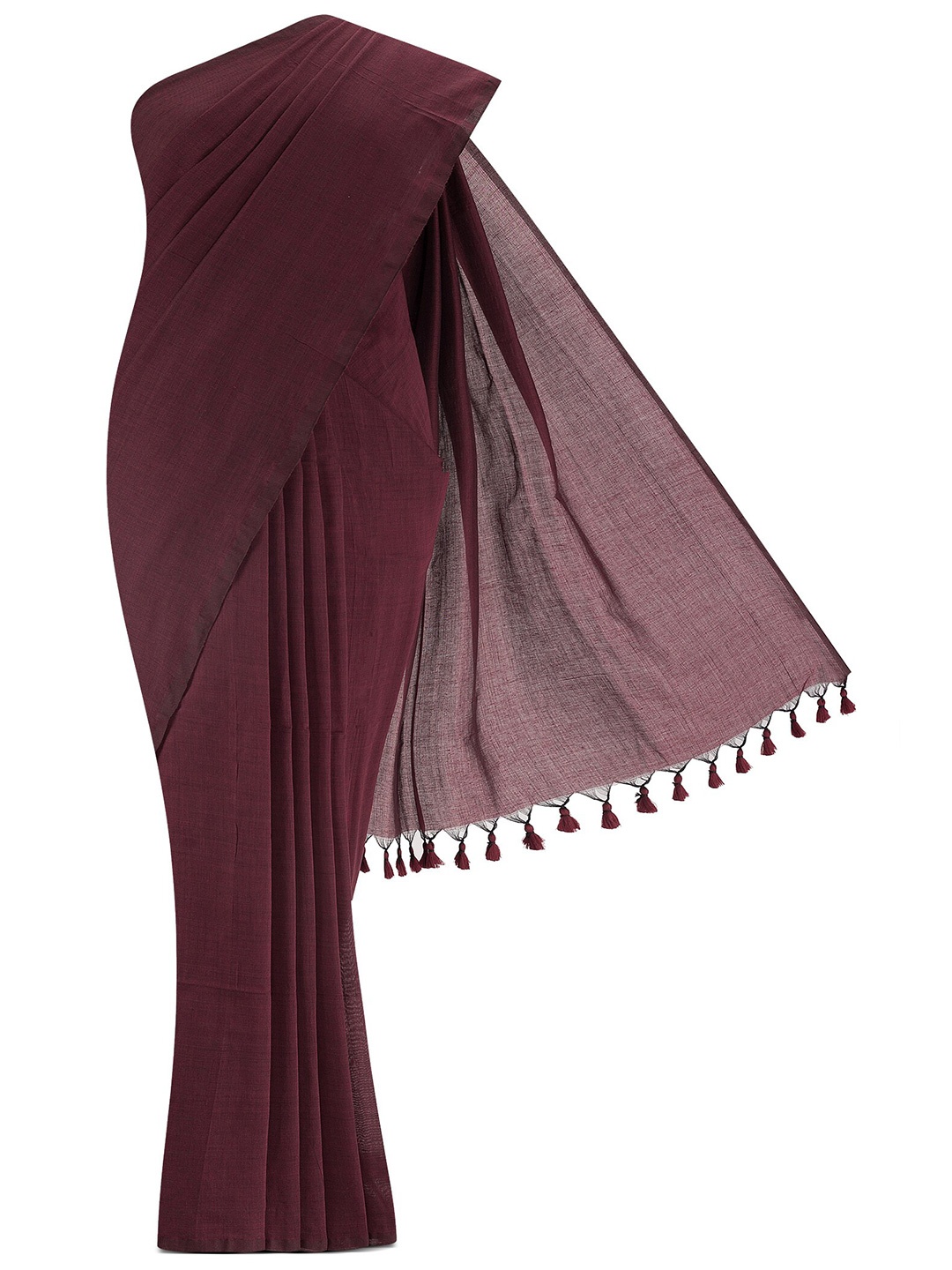 Nalli Pure Cotton Taant Saree, Maroon