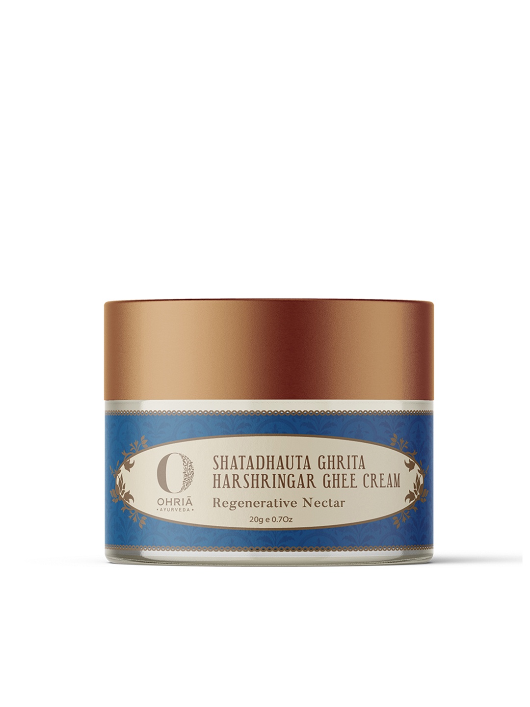 OHRIA AYURVEDA Shatadhauta Ghrita Harshringar Ghee Cream for Hydrated & Glowing Skin - 20g, Blue
OHRIA AYURVEDA Shatadhauta Ghrita Harshringar Ghee Cream for Hydrated & Glowing Skin - 20g, Blue