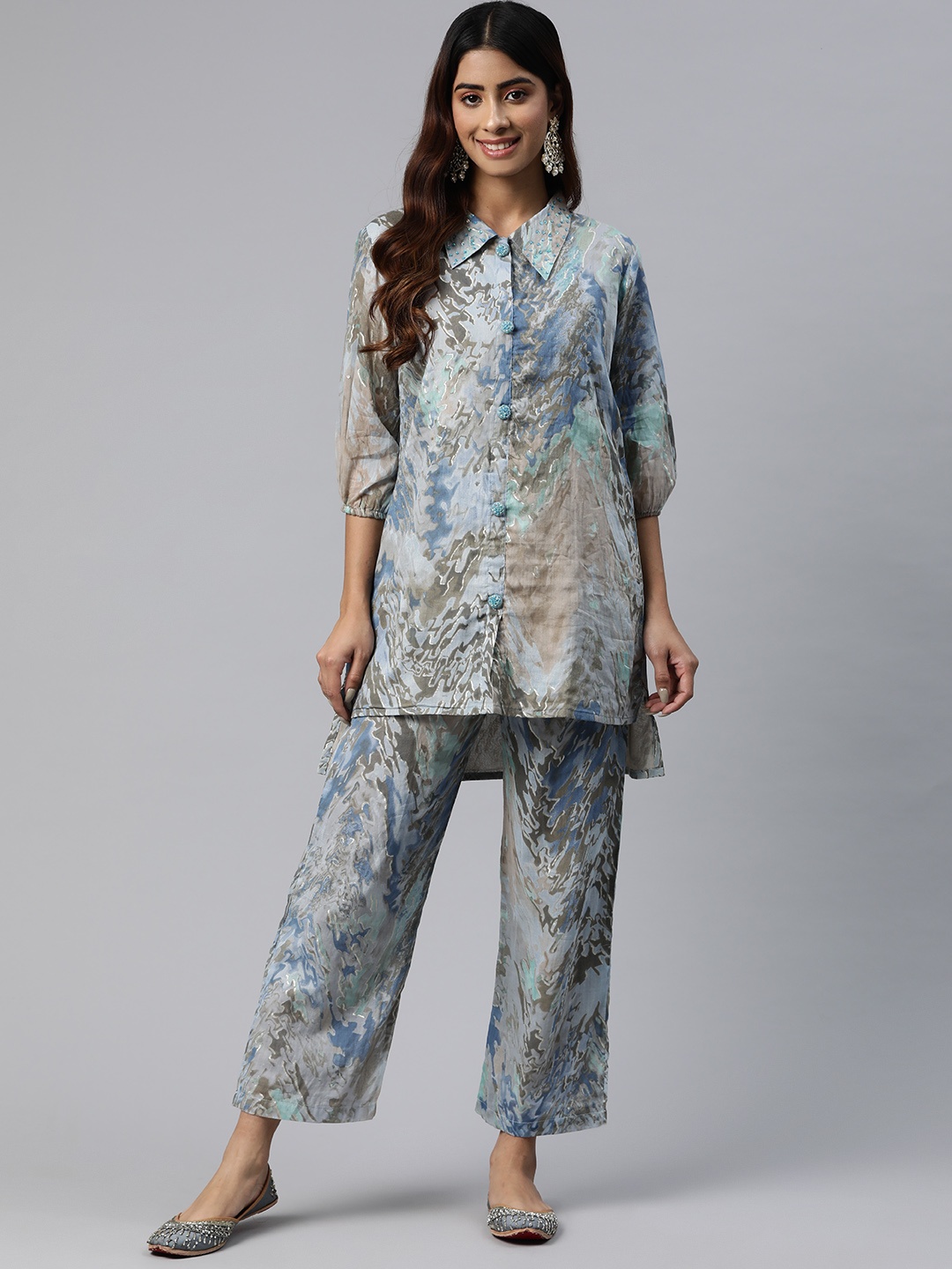 Readiprint Fashions Abstract Print Beads & Stones Pure Cotton Tunic with Palazzos, Grey
Readiprint Fashions Abstract Print Beads & Stones Pure Cotton Tunic with Palazzos, Grey