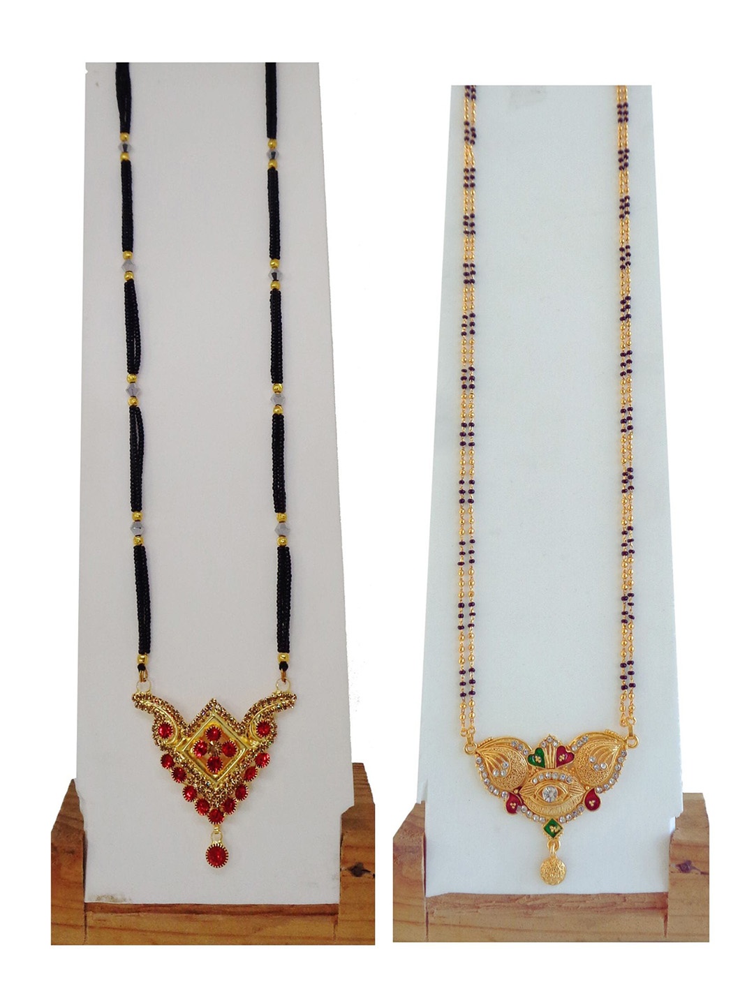 Ramdev Art Fashion Jwellery Set Of 2 Gold-Plated Artificial Stones and Beads Mangalsutras
Ramdev Art Fashion Jwellery Set Of 2 Gold-Plated Artificial Stones and Beads Mangalsutras