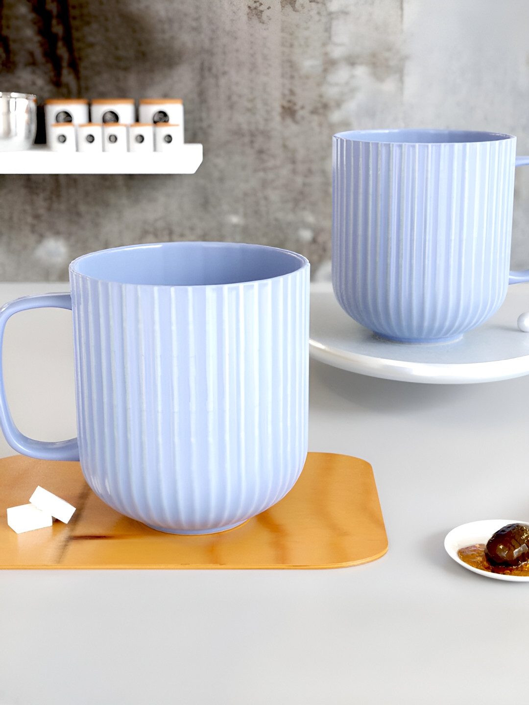 The Earth Store Blue 6 Pcs Textured Microwave Safe Glossy Finish Ceramic Mugs 340 ml Each
The Earth Store Blue 6 Pcs Textured Microwave Safe Glossy Finish Ceramic Mugs 340 ml Each