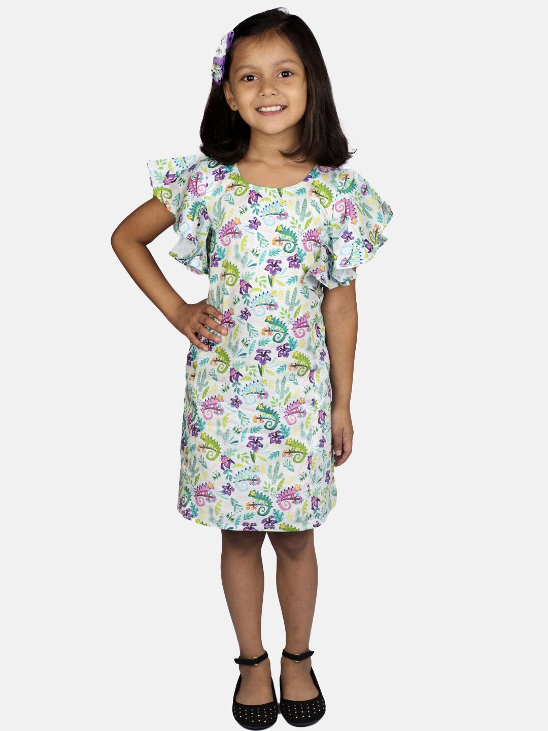 RIBBON CANDY Kid Girls Abstract Printed Flutter Sleeve A-Line Dress with Tic Tac Hair Pin, Purple
RIBBON CANDY Kid Girls Abstract Printed Flutter Sleeve A-Line Dress with Tic Tac Hair Pin, Purple