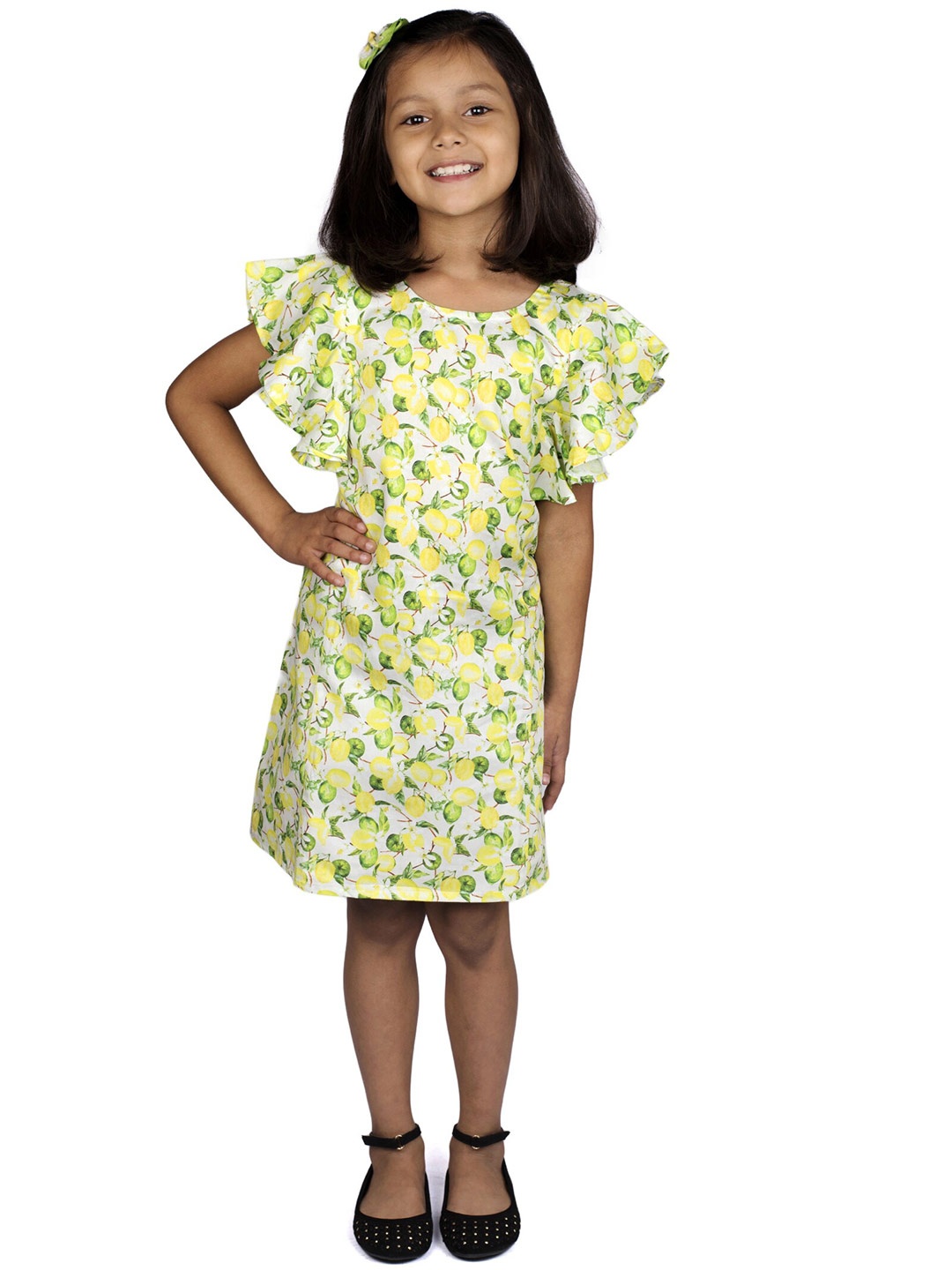 RIBBON CANDY Kid Girls Floral Printed Flutter Sleeve A-Line Dress with Tic Tac Hair Pin, Yellow
RIBBON CANDY Kid Girls Floral Printed Flutter Sleeve A-Line Dress with Tic Tac Hair Pin, Yellow