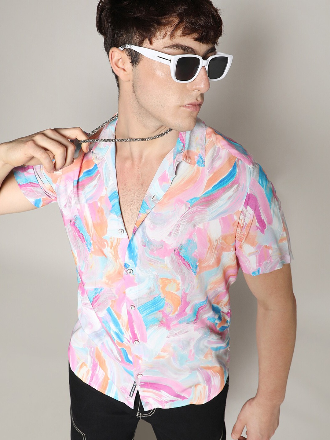 Campus Sutra Relaxed Abstract Printed Spread Collar Short Sleeves Casual Shirt, Pink
Campus Sutra Relaxed Abstract Printed Spread Collar Short Sleeves Casual Shirt, Pink