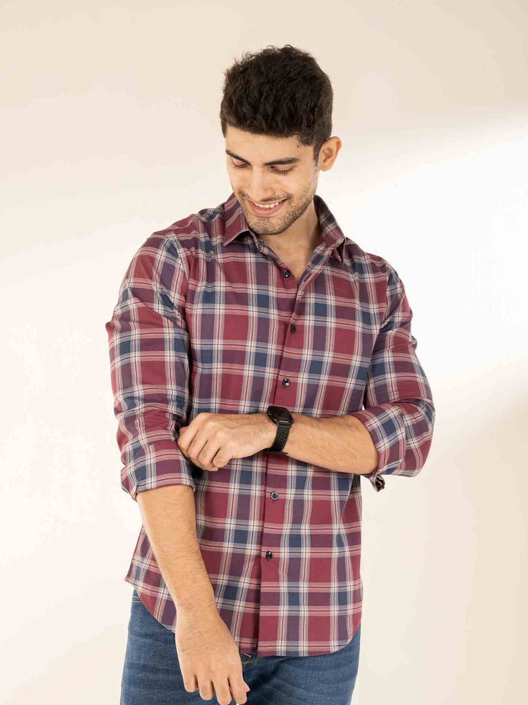 The Bleu Label Spread Collar Long Sleeves Classic Slim Fit Checked Cotton Casual Shirt, Maroon
The Bleu Label Spread Collar Long Sleeves Classic Slim Fit Checked Cotton Casual Shirt, Maroon