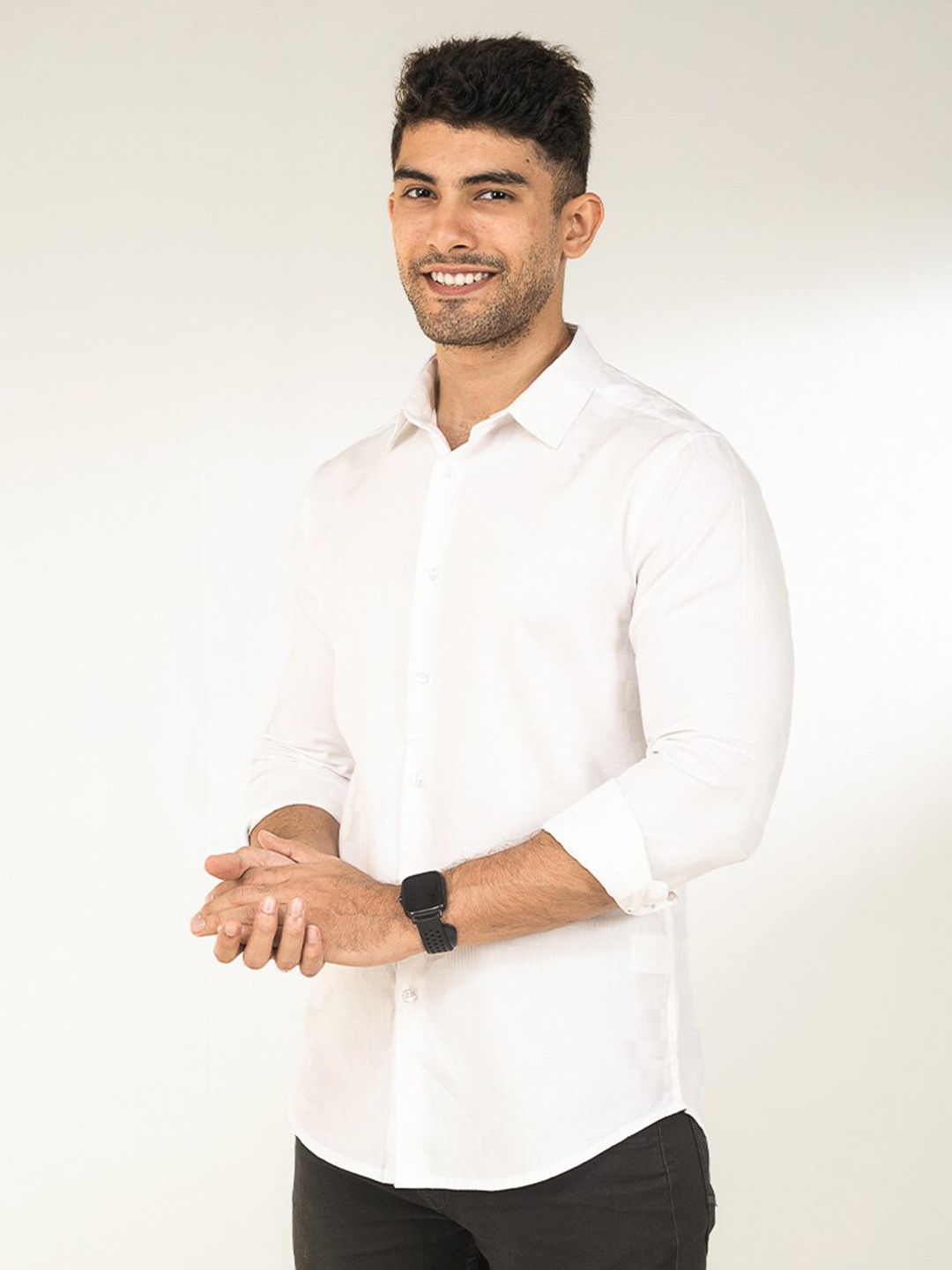 The Bleu Label Spread Collar Long Sleeves Classic Slim Fit Casual Cotton Shirt, White
The Bleu Label Spread Collar Long Sleeves Classic Slim Fit Casual Cotton Shirt, White