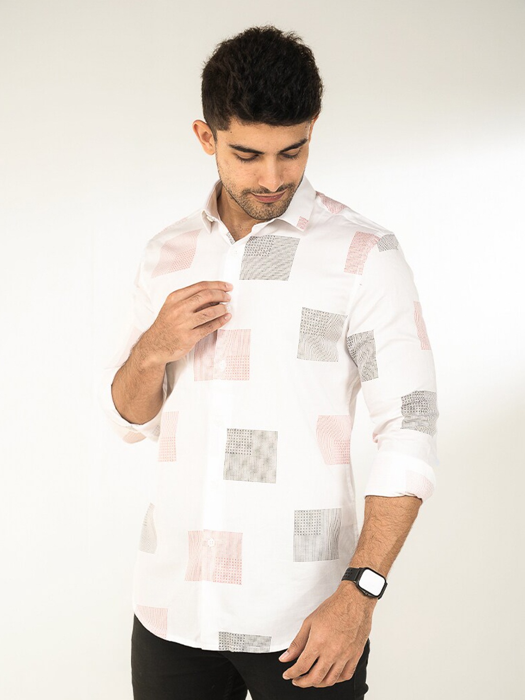 The Bleu Label Spread Collar long Sleeves Classic Slim Fit Printed Casual Cotton Shirt, White
The Bleu Label Spread Collar long Sleeves Classic Slim Fit Printed Casual Cotton Shirt, White