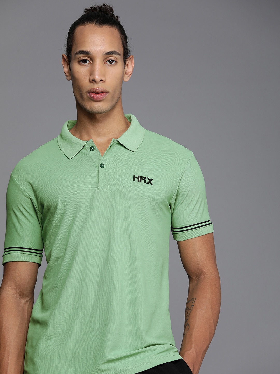 HRX by Hrithik Roshan Men Brand Logo Printed Polo Collar Rapid-Dry T-shirt, Green
HRX by Hrithik Roshan Men Brand Logo Printed Polo Collar Rapid-Dry T-shirt, Green