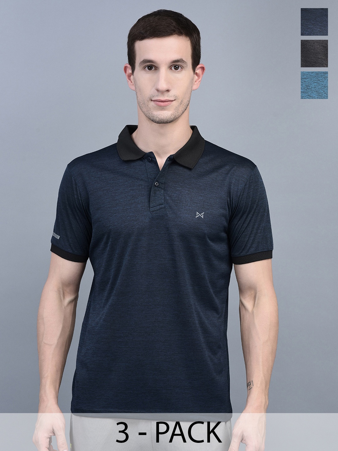 Force NXT Men Pack of 3 Solid Polo Collar Anti Viral Anti Odour Cool Sports T-Shirts, Black
Force NXT Men Pack of 3 Solid Polo Collar Anti Viral Anti Odour Cool Sports T-Shirts, Black