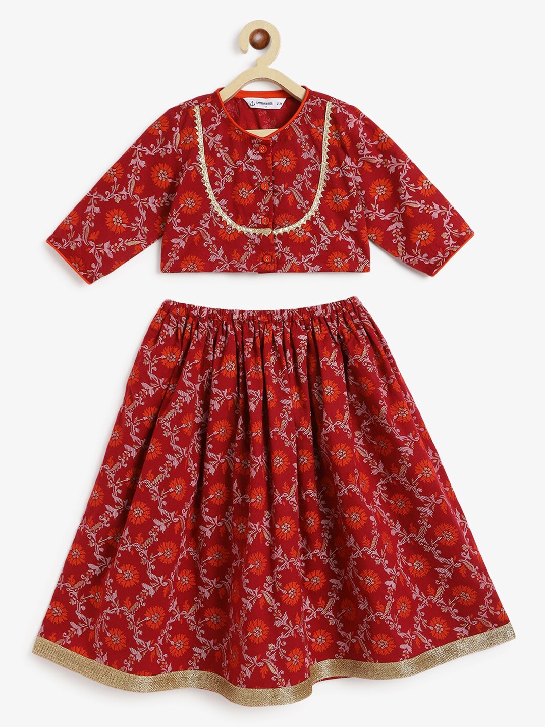 Campana Infants Girls Ethnic Motifs Printed Gotta Patti Ready To Wear Lehenga Choli, Maroon
Campana Infants Girls Ethnic Motifs Printed Gotta Patti Ready To Wear Lehenga Choli, Maroon