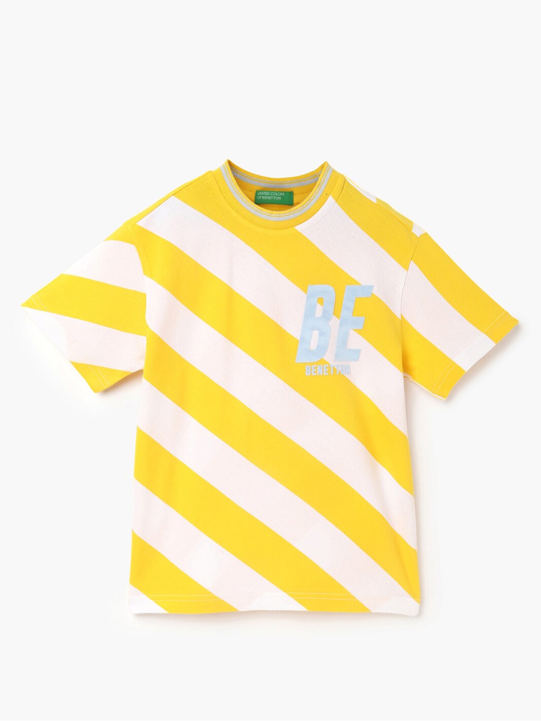 United Colors of Benetton Boys Round Neck Short Sleeves Striped Pure Cotton Boxy T-shirt, Yellow
United Colors of Benetton Boys Round Neck Short Sleeves Striped Pure Cotton Boxy T-shirt, Yellow